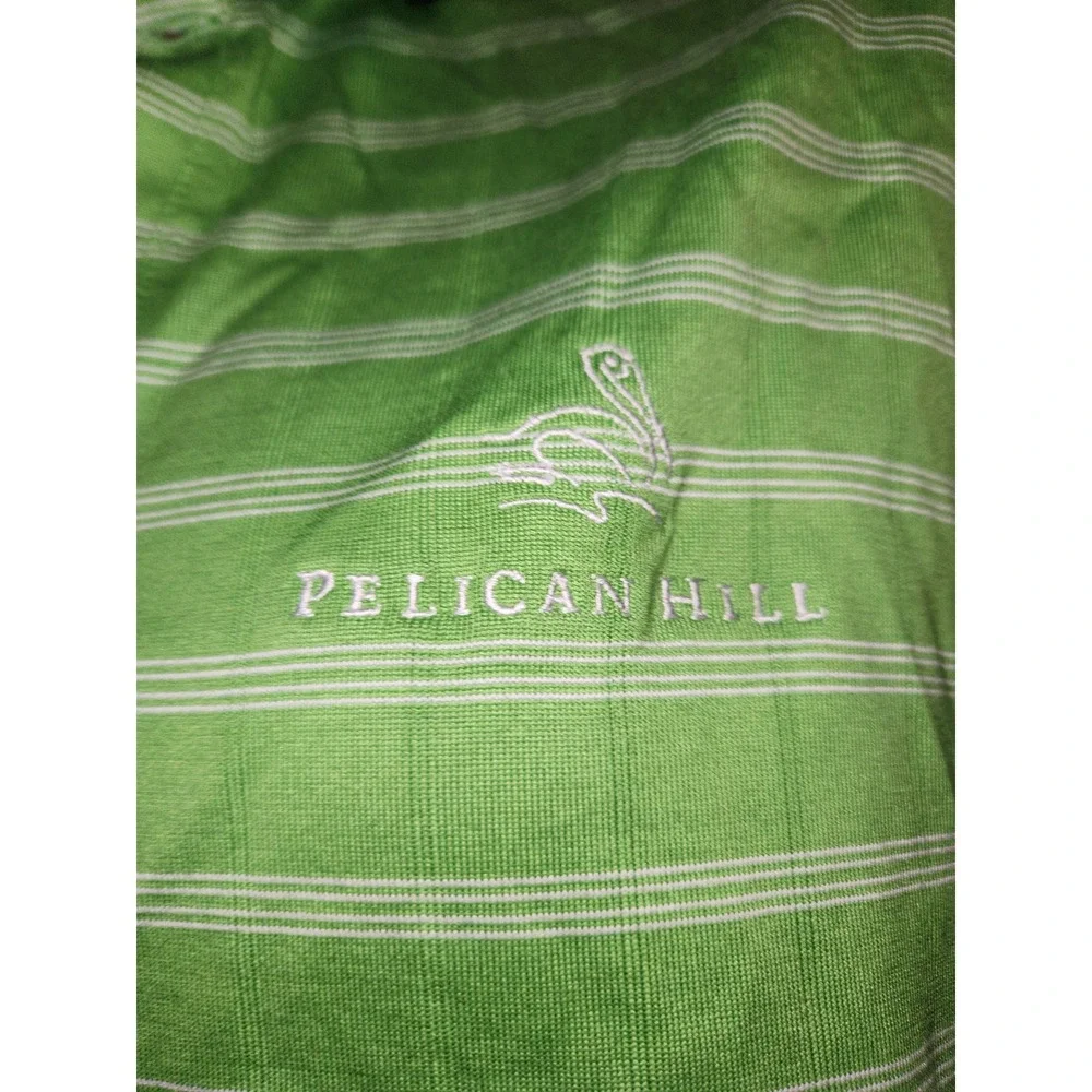 Nike Tiger Woods Collection Pelican Hill Green Striped Golf Polo Shirt Mens XL